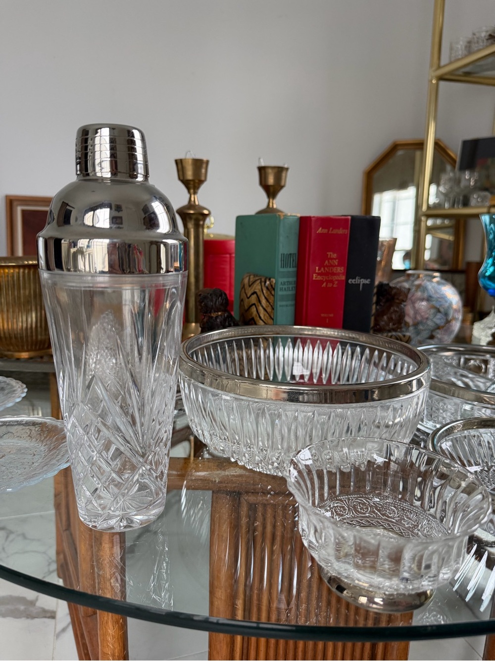 Vintage silver Crystal shaker